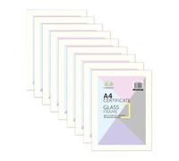 FotoStation 9 Pack - White A4 Picture Frame with Glass Front Versatile A4 White Photo Frames - Ideal for Wall or Desk Display of Artwork Poster Prints in Home 21cm X 29.7cm