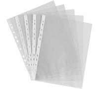 FotoStation A4 Clear Punched Pockets - 500 Sheets - 80 Micron Extra Strong Top Loading Poly Pockets Sheet Protectors Filling Document Wallets Binders Sleeves