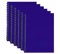 FotoStation A4 Lined Notebooks Set of 6 - Spiral Twin Wire Bound Cardboard Cover, 140 Ruled Pages (68 GSM) - Durable Writing Pads for Office, Meetings, Study, University & Professional (Blue, A4)