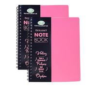 FotoStation , A4 Pink Notebook with Durable Poly Cover 140 Pages A4 Twin Wire Spiral Bound Notebook 68GSM Ruled Pages Writing Pad for Writers, Creatives & Professionals