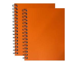 FotoStation A4 Twin Wire Bound Ruled Notebooks with Poly Cardboard Cover, A4 Notebook Pack Of 2-68GSM Ruled Paper 140 Pages Professional Notepad for Meeting, Planning, Daily Notes