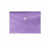FotoStation A5 Plastic Wallets with Stud Button Pack of 50 - Purple Colour A5 Plastic Document Folder Popper Wallets for School Office Home File Storage (Purple)