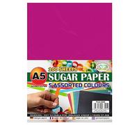 FotoStation A5 Recycled Sugar Paper 70gsm Assorted Coloured Cardstock Paper Card for Crafting Scrapbooking DIY Origami Decoration Sketching - Beginners & Professional - (A5 Size (100 Sheets), 3 Pack)
