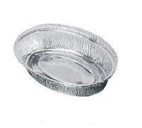 FotoStation Aluminium Foil Oval Baking Tray with Paper Lid [200Pcs] Silver Disposable Foil Pie Dishes Oval Foil Containers Reusable Foil Trays - 600ml