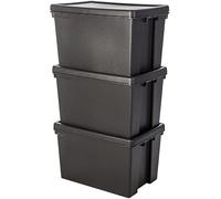 FotoStation Bam Recycled Storage Box and Lid Black 62L Litre