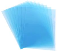 FotoStation Blue A4 Plastic Folders, Pack of 50 - L-Type Folder A4 Open Top & Side Cut Flush Folders Wallet Waterproof Report File Presentation Covers