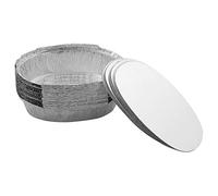 FotoStation - Bulk Pack of 100 x 600ml Oval Aluminium Foil Containers with Lids - Silver Disposable Trays for Home Baking, Meal Prep, Oven & Freezer Safe Use, Parties & Takeaway
