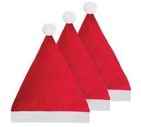 FotoStation - Christmas Santa Hat - Soft Red Plush Extra Thick Xmas Hats with White Brim & Fluffy Pom Pom - Festive Headwear for Office Parties, Family Gatherings, Events & Celebrations (24 Pcs)