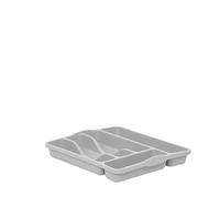 FotoStation Cutlery Tray Kitchen Racks and Holders 5 Compartment Cutlery Draw Kitchen Drawers with High Grade Plastic For Indoor -Soft Grey