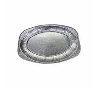 FotoStation Disposable Aluminium Foil Rectangular-Oval Food Serving Platter 17-Inch Foil Food Tray Appetizer Tray Microwave/Freezer Safe Reusable Serving Plates Buffet Family Parties-Pack of 6