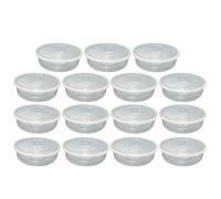 FotoStation Pack of 15 Large Clear Round Plastic 3d Printer Filament Storage Container Boxes with Airtight Lids (2L Litre)