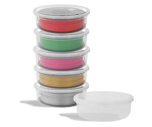FotoStation Pack of 20 Large Clear Round Plastic Storage Containers (2L) with Secure Seal Lid - Moisture-Proof 3D Printer Filament Storage Box for Spools - Durable, Reusable & Stackable Organiser Tubs