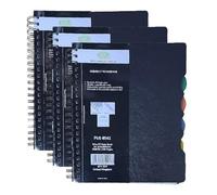 FotoStation Pack of 3 | A4 Subject Notebooks with 4 Divider Tabs
