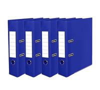 FotoStation - Pack of 4 | Blue A4 Lever Arch Files - Heavy Duty 75mm Spine Document Organiser with Metal Edges & Finger Pull, Strong Business Filing Binder for Office, School & Home Use