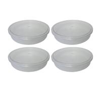 FotoStation Pack of 4 X 1500ml Round Food Containers High Grade Plastic with Airtight Lid 1.5l Large Food Storage Boxes Food Meal Prep Takeaway Food Container Set for Microwave and Freezer Safe