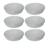 FotoStation Pack of 6 | Large Clear Round Plastic Food Storage Containers with Secure Seal Lids | Bpa Free Meal Prep Takeaway Kitchen Storage Containers | Microwave & Freezer Safe