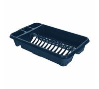 FotoStation Plastic Medium Dish Drainer Dishes, Plates, Cups, Cutlery Holder Rack Draining Board Drying Tray Racks 47 x 27.50 x 9cm (Medium, Navy)