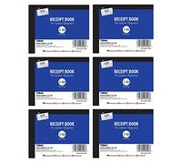 FotoStation - Set of 6 - Professional Half Size NCR Receipt Books - 80 Page Pre-Numbered Duplicate Invoice Pads, No Carbon Required Receipt - (Half Size Receipt Book, NCR)