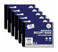 FotoStation - Set of 6 - Professional Receipt Books Half Size - 80 Numbered Pages Invoice Pads with Carbon Copy Sheets - (Half Size Receipt Book)