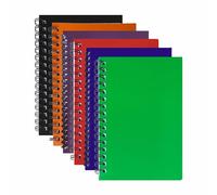 FotoStation Spiral Notebook A5 | 6 Pack | A5 Twin Wire Bound Spiral Notebook | 140 Ruled Pages Colorful Hard Cardboard Cover Wirebound Notebooks | 68GSM Lined Notebooks