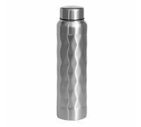 FotoStation Stainless Steel Water Bottle 1000ml - 1 Litre Diamond Cut Vacuum Insulated Flask, Hammered Finish Metal Drinks Bottle, Leakproof, Keeps Hot & Cold, Reusable Bottle for Gym, Office, Travel