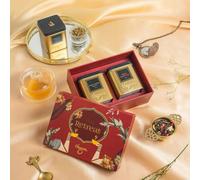 FotoStation Tea Retreat Gift Set by Chayam - Green Mango Peach (50g) + Rose Green (50g) | Whole Leaf, Premium Loose Tea Tins, Natural Ingredients, Luxury Wellness Gift for Relaxation & Immunity