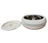 FotoStation White 2500 ML Casserole Hot Pot | 2.5L Elegant Design Inner Stainless Steel Insulated Casserole Serving Dishes with Airtight Locking Lid | BPA Free Thermal Food Warmer Cooler Container