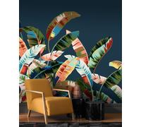 Fototapete Rasch Blätter Palmen dunkelblau bunt 485950 (15,12£/1qm)