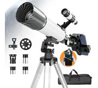 Fotoumgl Telescope for Adults and Kids, 70mm Aperture 400mm Refracting Telescope, 16.5x-330x Magnification, Portable Tripod, Carry Bag, Smartphone Adapter, Beginner, All Ages, Children, Beginners