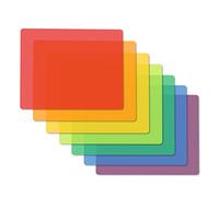 Fotouzy Plastic Cutting Boards for Kitchen, Flexible Cutting Mats Set of 7, BPA-Free, Non-Porous, Dishwasher Safe, 15x12 in, 7 Translucent Colors