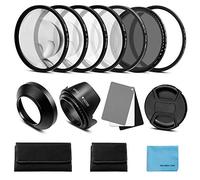 Fotover 52mm Lens Filter Accessories Kit:UV CPL Adjustable ND Filter(ND2-ND400),Macro Close up Filter set(+1,+2,+4,+10),Lens Hood,3 in 1 Grey Card for Canon Nikon Sony Pentax Olympus Fuji DSRL Camera