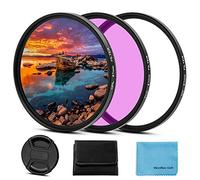 Fotover 52mm Universal UV CPL FLD Filter Set UV protection Filter Circular Polarizing Filter Kit with Centre Pinch Lens cap for Canon Nikon Sony Pentax Olympus Fuji Camera