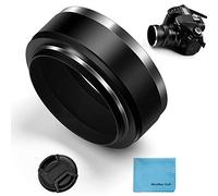 Fotover 62mm Standard Metal Screw Cap Lens Hood with Center Lens Cap for Canon Nikon Sony Pentax Olympus Fuji Sumsung Leica Camera