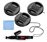 Fotover 67mm Lens Cap Bundle, 3 Pack Universal Snap on Front Centre Pinch Lens Cover Set with Microfiber Lens Cleaning Cloth for Canon Nikon Sony Olympus DSLR Camera + Camera Lens Cleaning Pen