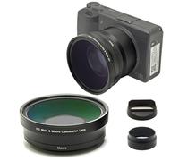FotoZ Conversion Lens for Ricoh GR IIIX & GR IIIX HDF, 49mm 0.75x Wide Angle & Macro 2 in 1 With Hood, Filter Adapter