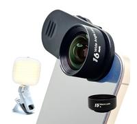 FotoZ Professional Photography Lens kit with Rechargable LED Fill Light, Wide Angle Lens, Macro Lens, Flat Clip, Carry case for iPhone Android Smartphone, Tablet and Notebook