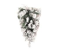 Fotrsta Christmas Teardrop Swags for Decorating Outdoor,White Pine Snow Teardrop Swag, Upside Down Christmas Trees Door Swag for Front Door,Window, Mailbox, Green Green Without Light, 45cm/17.7IN