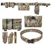 Fotrsta Tactical Camo Belt Set, Quick Release Pistol Holster For G17/19 With Medical Pouch Airsoft 9mm 5.56mm Tactical Double Dump Pouch Hunting Metal Modular Pistol Holster Adapter