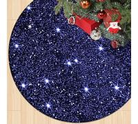 FOTSHARER Navy Blue Tree Skirt 36 Inch Sequin Christmas Tree Skirt for Xmas Party Decor Blue Velvet Tree Skirt for Artificial Trees Sparkle Christmas Tree Skirt Fall tree skirt for Indoor Party Supply