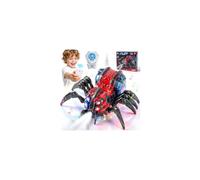 FOTSHARER Remote Control Spider Toy, Robot Spider Remote Controller with Mist Spray, Lights,Music & Demo, 360° Rotating, RC Realistic Spider Toys for Kids Age 4-12, Boys Girls Birthday Present