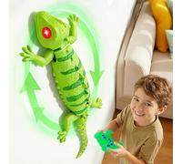 FOTSHARER Wall Crawler Gecko, Rechargeable Remote Control Lizard with Glowing Eyes, RC Robot Crawls Along Walls and Ceilings, Birthday Presents