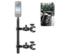 FotStdio Motorcycle Bike Handlebar Double Super Clamp Mount, 59" Invisible Selfie Stick for Insta360 X5 X4 X3 X2 X ONE RS R GO 3 Action Camera
