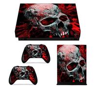 FOTTCZ Vinyl Skin for Xbox One X Console & Controllers Only, Sticker Decorate and Protect Equipment Surface, Gray Skull