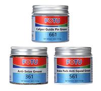 FOTU Brake Grease Kit, 661 Caliper Guide Pin Silicone Grease, 561 Brake Pad Anti-Squeal Grease, 361 High Temperature Copper Anti-Seize Compound, Brake Caliper Maintenance Lubricant Set