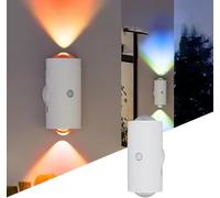 FotuYogo Motion Sensor Light Indoor, 1Pc RGB Multi-Color Changing LED Wall Sconces with USB Cable & Magnetic Patch, Rechargeable Night Lights for Bedroom Corridor Staircase