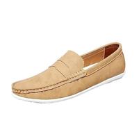 Fotwear Men Dress Shoes Black Leather Wedding Mens Shoes Slip On Office Men Loafers Plus Size Italian Designer Formal Shoes Male(Giallo,9.5 UK)