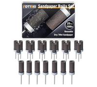 FOTYBEI 20Pcs 1000 Grit Sanding Drums Sandpaper Sticks Set for Dremel Rotary Tool Accessories with 1/8" Shank, Suitable for Metal Rust Removal/Jade Polishing/Stone Grinding