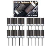 FOTYBEI 20Pcs 240 Grit Sanding Drums Sandpaper Sticks Set for Dremel Rotary Tool Accessories with 1/8" Shank, Suitable for Metal Rust Removal/Jade Polishing/Stone Grinding