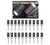 FOTYBEI 20Pcs 320 Grit Sanding Drums Sandpaper Sticks Set for Dremel Rotary Tool Accessories with 1/8" Shank, Suitable for Metal Rust Removal/Jade Polishing/Stone Grinding