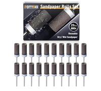 FOTYBEI 20Pcs 800 Grit Sanding Drums Sandpaper Sticks Set for Dremel Rotary Tool Accessories with 1/8" Shank, Suitable for Metal Rust Removal/Jade Polishing/Stone Grinding
